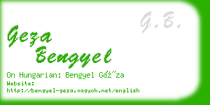 geza bengyel business card